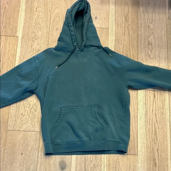 Glossier Green Pullover Sweater with Hood - Picture 1 of 5